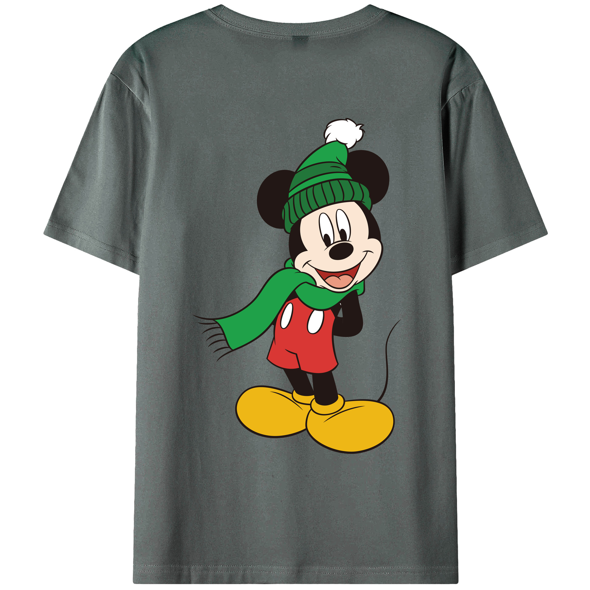 （画像用） ミッキーマウス Mickey Mouse 綿100％ メンズ半袖Tシャツ（バックプリント） 通気性